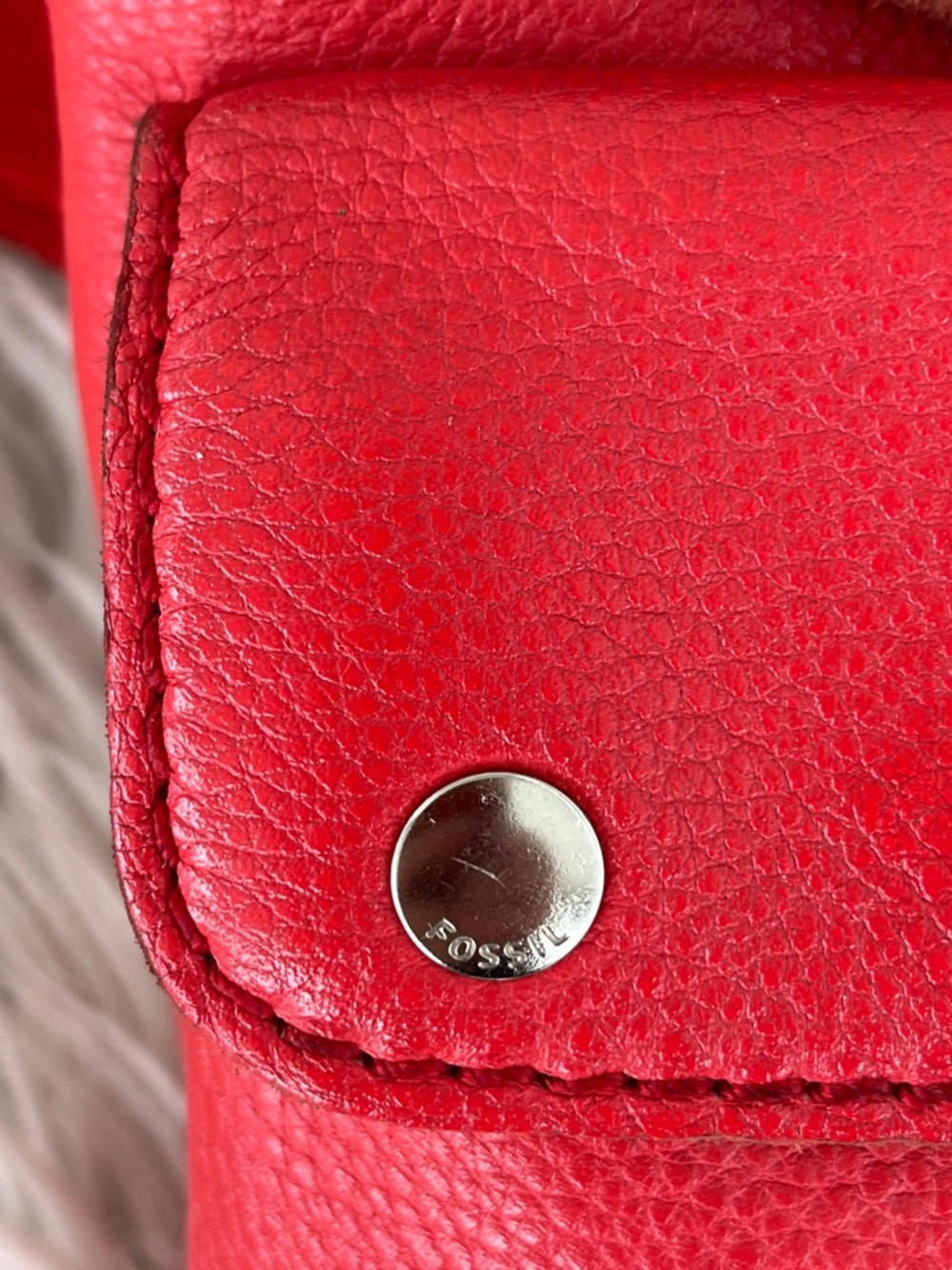 Fossil Red Leather Crossbody Multi-Pocket Bag - Picture 8 of 13